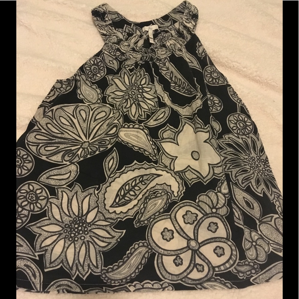 Joie Black/White floral paisley print blouse